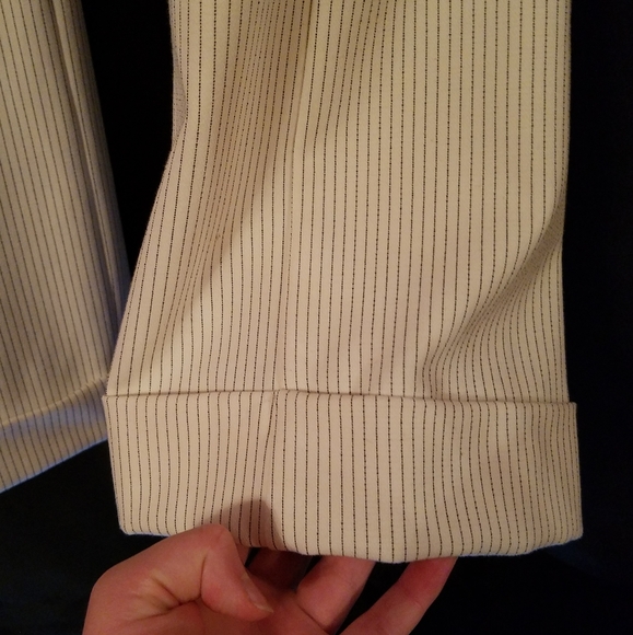 Express Women's Dress Pants White with Black Trouser High Rise Size 4R - Picture 5 of 7